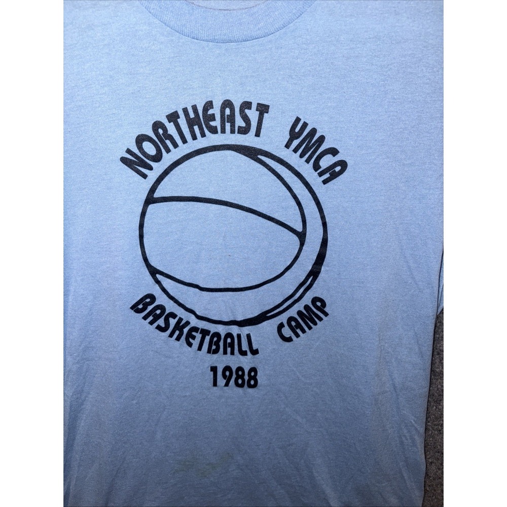 Vintage YMCA Basketball Camp t Shirt - Screen Stars - Size L - Picture 2 of 12